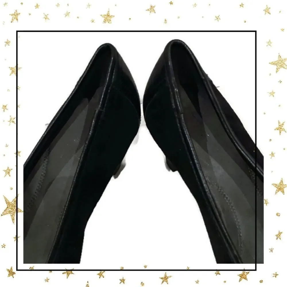 Aerosoles Women’s Black Suede Slip-On Heels 10